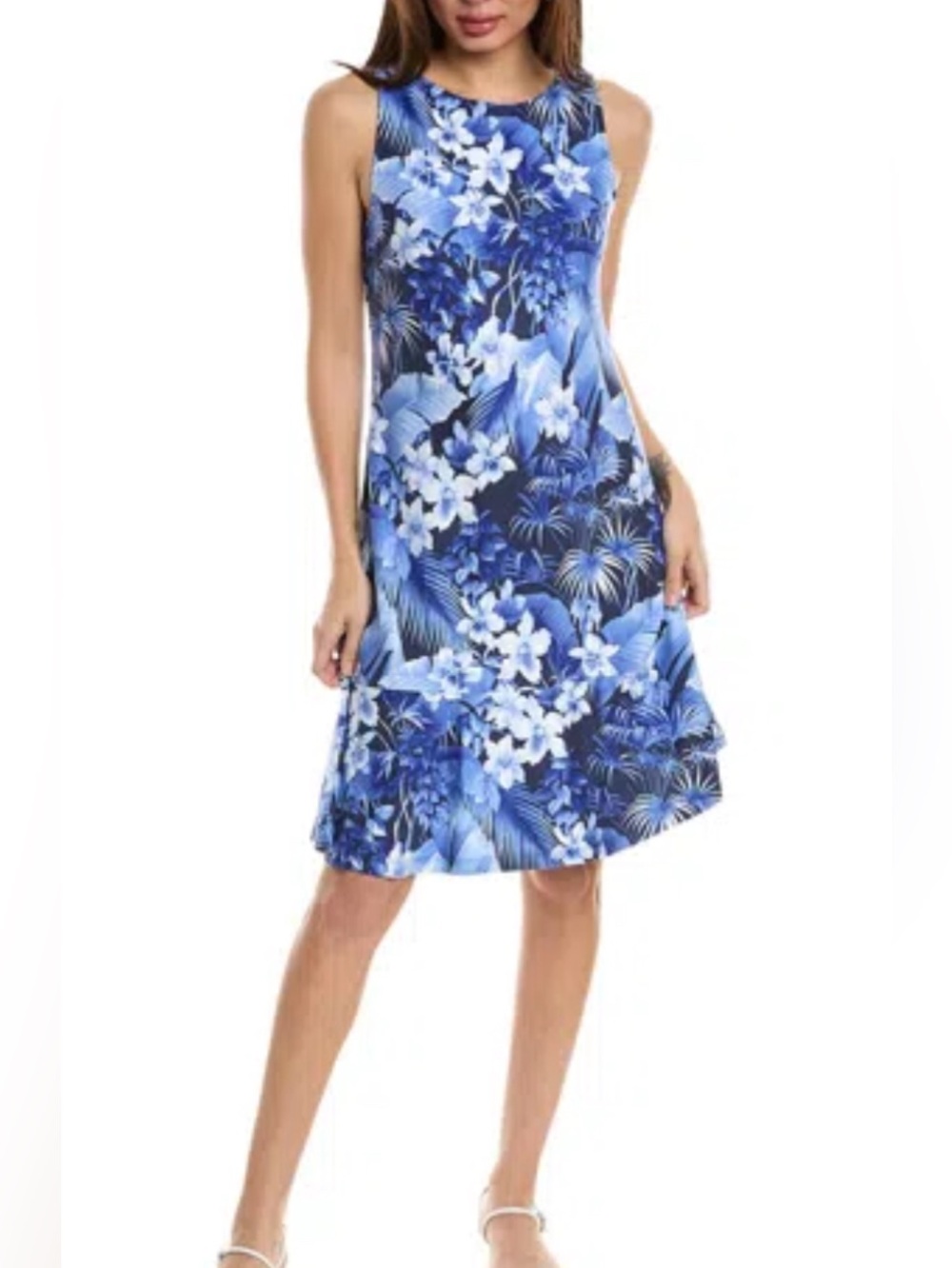 Tommy Bahama Navy and White Tropical Zip-Front Dress, Sz Lg, Retails at $158.00